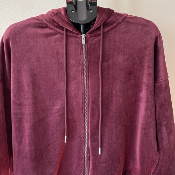 Express Women's Deep Burgundy Oversized Jacket - Picture 3 of 9